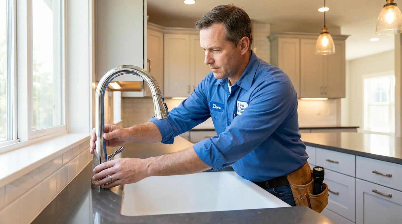 Kitchen faucet installation by Johns Plumbing LLC in Young Harris